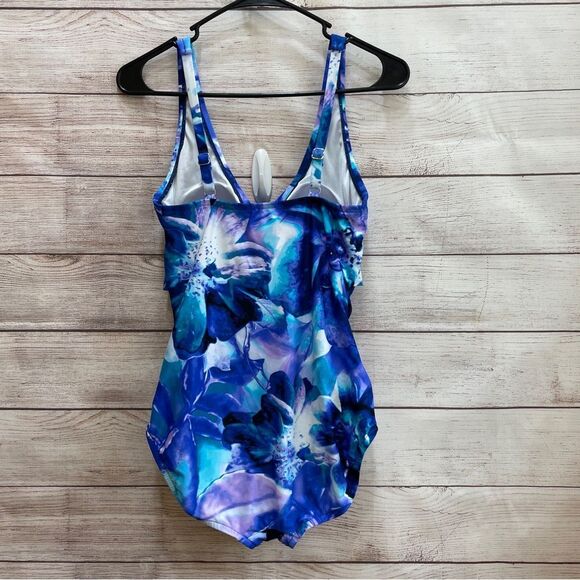 MAXINE OF HOLLYWOOD ONE PIECE SWIMSUIT IN BLUE - Picture 5 of 6